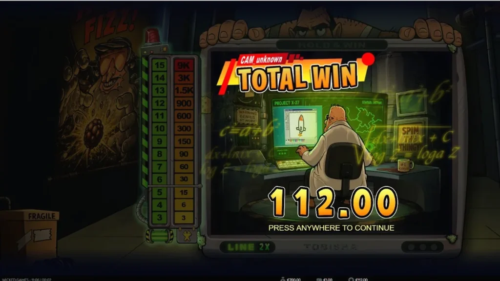Tampilan visual slot Enriched dengan tema nuklir retro